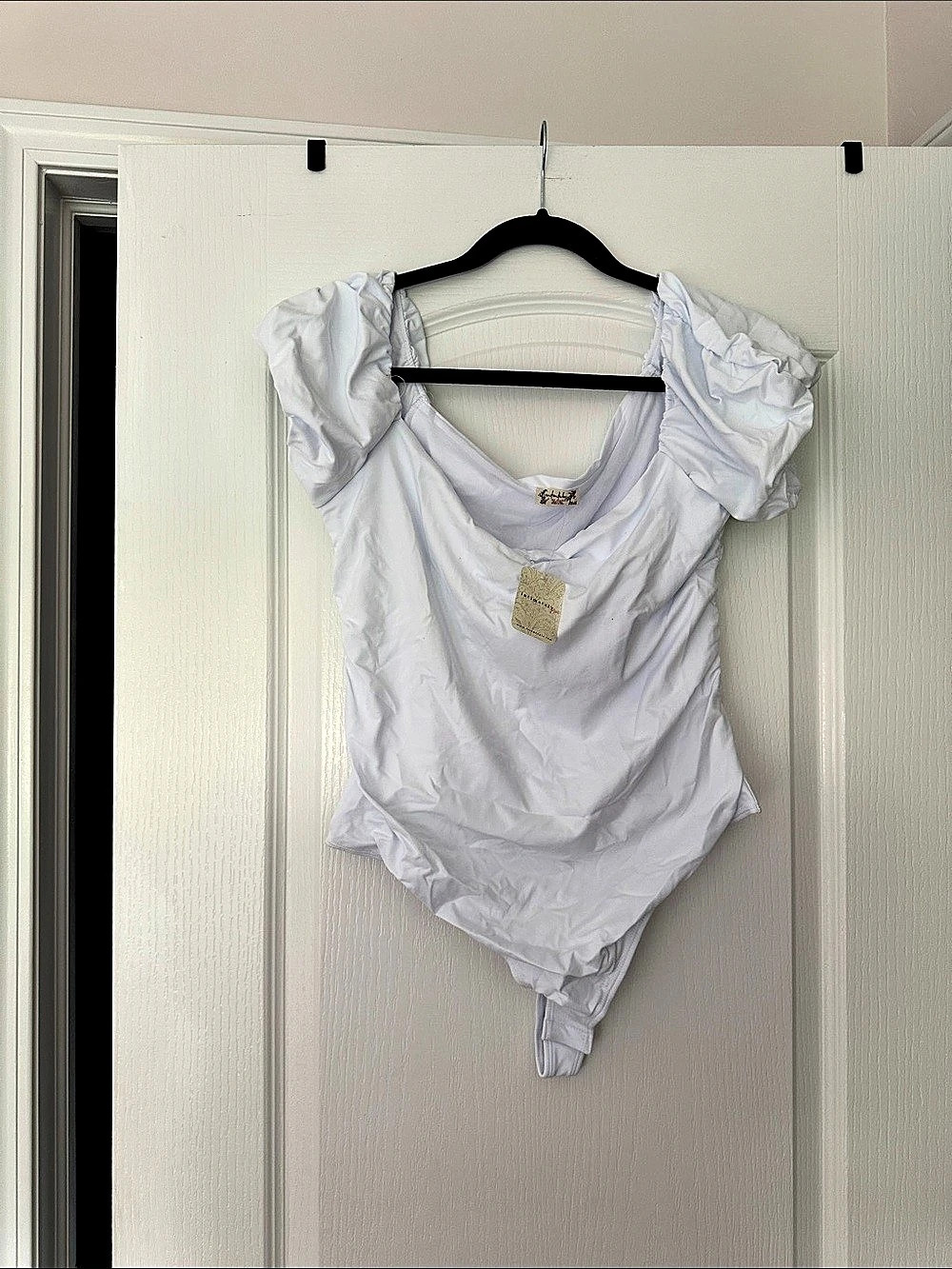 Intimately Free People Ruched White Bodysuit NWT